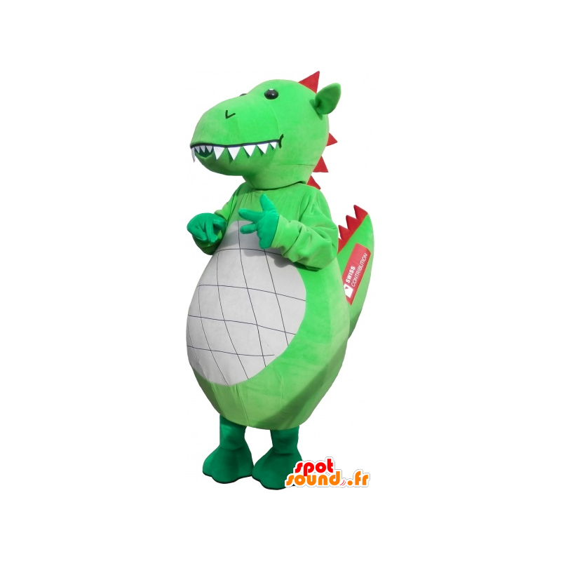 Reus en indrukwekkende groene draak mascotte - MASFR032638 - Dragon Mascot