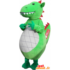 Mascote dragão verde gigante e impressionante - MASFR032638 - Dragão mascote