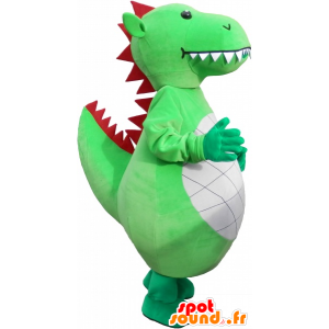 Gigante e impressionante mascotte drago verde - MASFR032638 - Mascotte drago