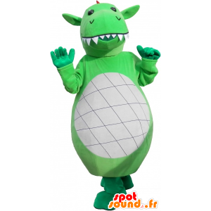 Gigante e impressionante mascotte drago verde - MASFR032638 - Mascotte drago