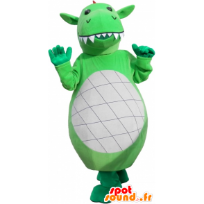 Mascote dragão verde gigante e impressionante - MASFR032638 - Dragão mascote