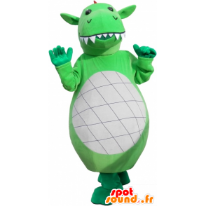 Reus en indrukwekkende groene draak mascotte - MASFR032638 - Dragon Mascot