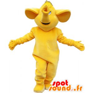 Mascotte d'éléphant géant tout jaune - MASFR032639 - Mascottes Elephant