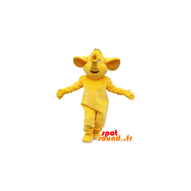 Mascotte d'éléphant géant tout jaune - MASFR032639 - Mascottes Elephant