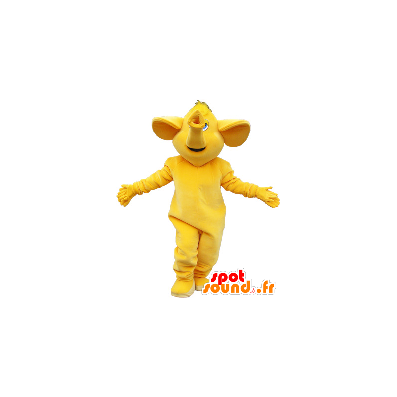 Kaikki keltainen jättiläinen norsu maskotti - MASFR032639 - Elephant Mascot