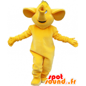 All yellow giant elephant mascot - MASFR032639 - Elephant mascots