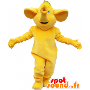 Tutto giallo mascotte elefante gigante - MASFR032639 - Mascotte elefante