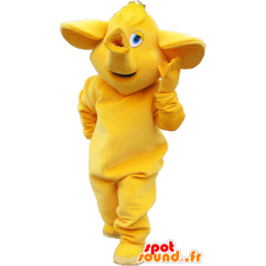 Tutto giallo mascotte elefante gigante - MASFR032639 - Mascotte elefante