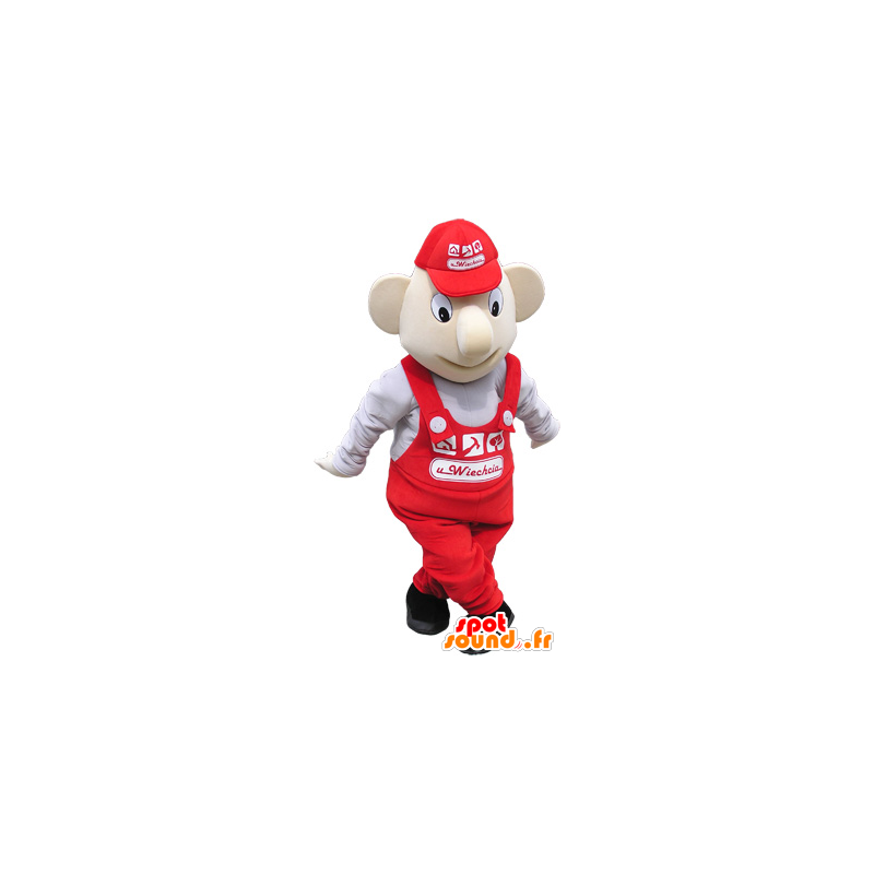 Mascotte de bonhomme en salopette et casquette - MASFR032640 - Mascottes Homme