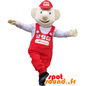 Sneeuwman Mascot overalls en cap - MASFR032640 - man Mascottes