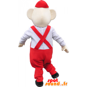 Snowman Mascot overalls and cap - MASFR032640 - Human mascots