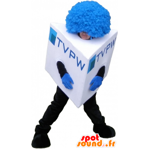 Square snowman mascot, mascot cube - MASFR032641 - Human mascots