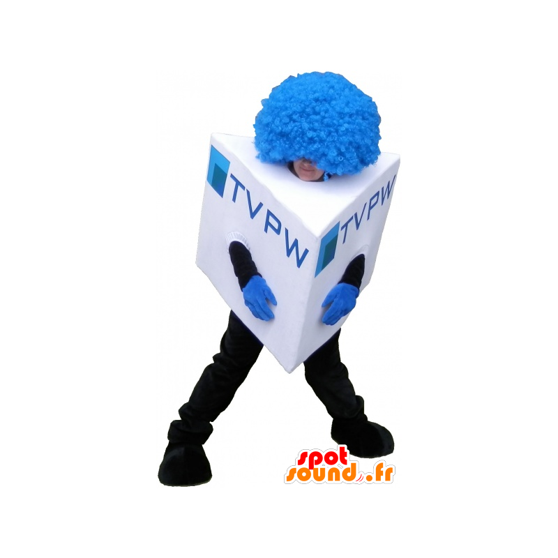 Square snowman mascot, mascot cube - MASFR032641 - Human mascots