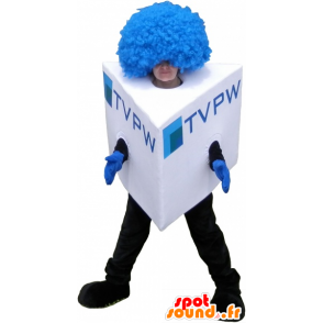 Square snowman mascot, mascot cube - MASFR032641 - Human mascots