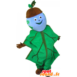 Mascotte de gland avec une tenue en feuille de chêne - MASFR032642 - Mascottes de plantes