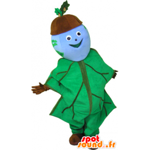 Acorn Mascot gevoerd met eikenblad - MASFR032642 - mascottes planten