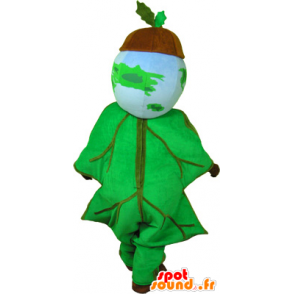 Ghianda vestito mascotte con foglia di quercia - MASFR032642 - Mascotte di piante