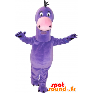 Erittäin söpö jättiläinen violetti dinosaurus maskotti - MASFR032646 - Dinosaur Mascot