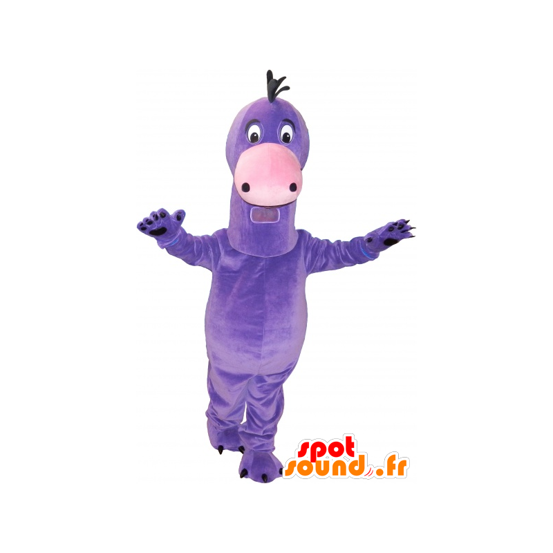 Molto carino dinosauro gigante mascotte viola - MASFR032646 - Dinosauro mascotte