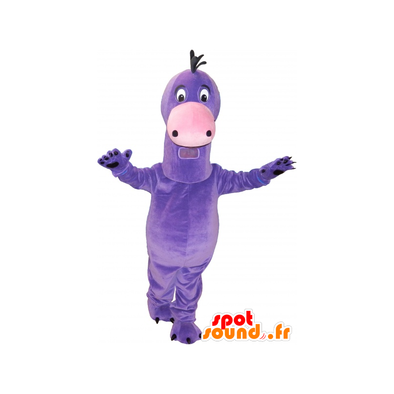 Heel schattig gigantische paarse dinosaurus mascotte - MASFR032646 - Dinosaur Mascot