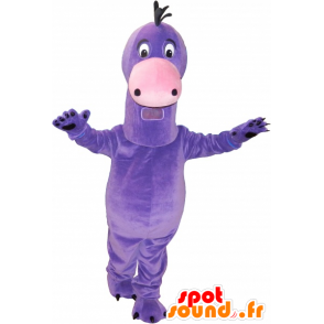 Heel schattig gigantische paarse dinosaurus mascotte - MASFR032646 - Dinosaur Mascot