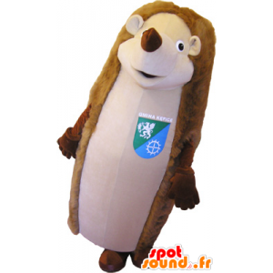 Mascot marrom e gigante hedgehog bege - MASFR032648 - mascotes Hedgehog