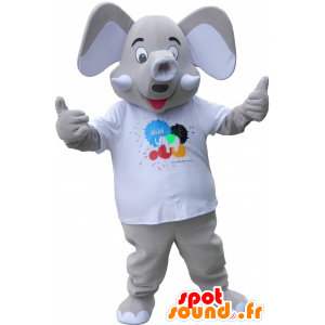 Cinza elepant Mascot com orelhas grandes - MASFR032651 - Os animais da selva