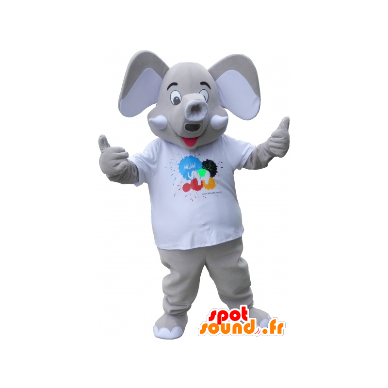 Mascotte d'élépant gris avec de grande oreilles - MASFR032651 - Animaux de la jungle Mascotte d'élépant gris avec de grande oreilles - MASFR032651 - Animaux de la jungle