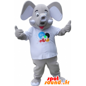 Mascot elepant gray with large ears - MASFR032651 - The jungle animals