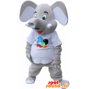 Mascot elepant gray with large ears - MASFR032651 - The jungle animals