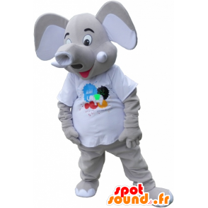 Mascot elepant gray with large ears - MASFR032651 - The jungle animals