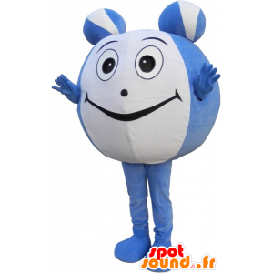Mascot blaue und weiße Kugel. Mascot Kopf Runde - MASFR032653 - Maskottchen von Objekten