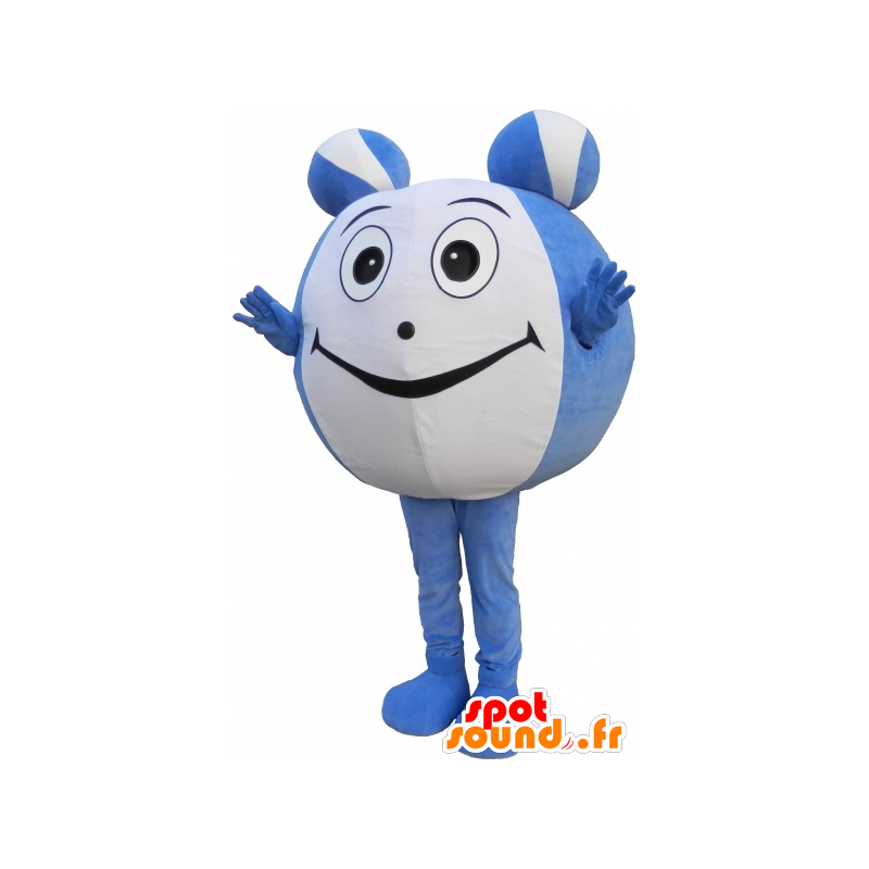 Azul de la mascota y la bola blanca. La mascota de cabeza redonda - MASFR032653 - Mascotas de objetos