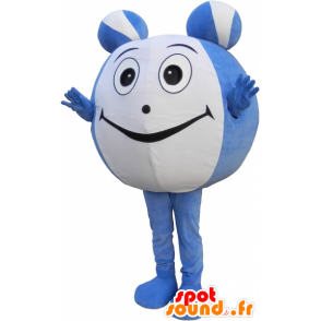 Mascotte de boule bleue et blanche. Mascotte tête ronde - MASFR032653 - Mascottes d'objets