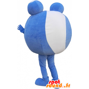 Azul de la mascota y la bola blanca. La mascota de cabeza redonda - MASFR032653 - Mascotas de objetos