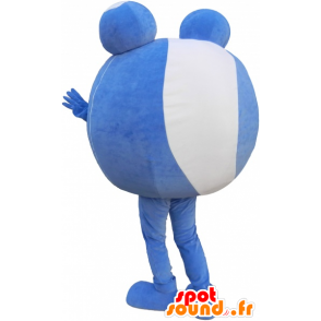 Azul mascote e uma bola branca. cabeça redonda Mascot - MASFR032653 - objetos mascotes