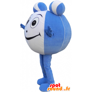 Azul mascote e uma bola branca. cabeça redonda Mascot - MASFR032653 - objetos mascotes