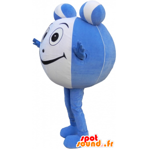 Mascotte de boule bleue et blanche. Mascotte tête ronde - MASFR032653 - Mascottes d'objets