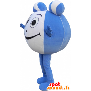 Azul de la mascota y la bola blanca. La mascota de cabeza redonda - MASFR032653 - Mascotas de objetos