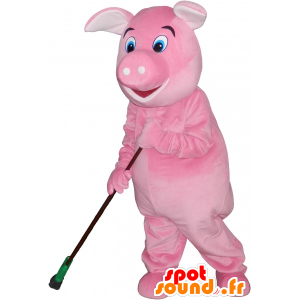 Hyvin realistinen jättiläinen vaaleanpunainen sika maskotti - MASFR032657 - sika Maskotteja