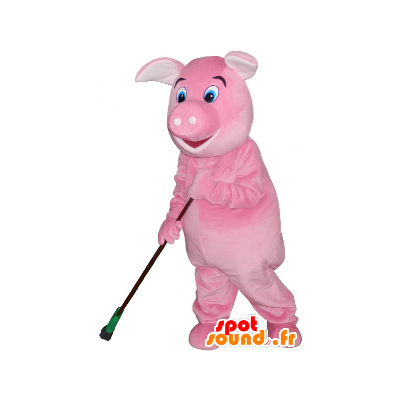 Mascotte de cochon rose géant très réaliste - MASFR032657 - Mascottes Cochon