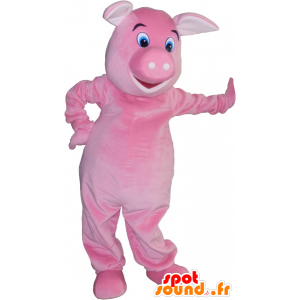 Muito realista gigante mascote porco cor de rosa - MASFR032657 - mascotes porco