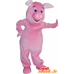 Very realistic giant pink pig mascot - MASFR032657 - Mascots pig