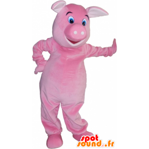 Hyvin realistinen jättiläinen vaaleanpunainen sika maskotti - MASFR032657 - sika Maskotteja