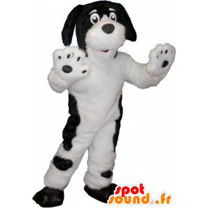 Cão branco da mascote com manchas pretas - MASFR032658 - Mascotes cão