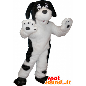 Hvid hundemaskot med sorte pletter - Spotsound maskot