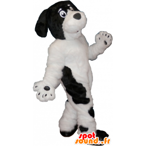 Mascotte de chien blanc avec des tâches noires - MASFR032658 - Mascottes de chien