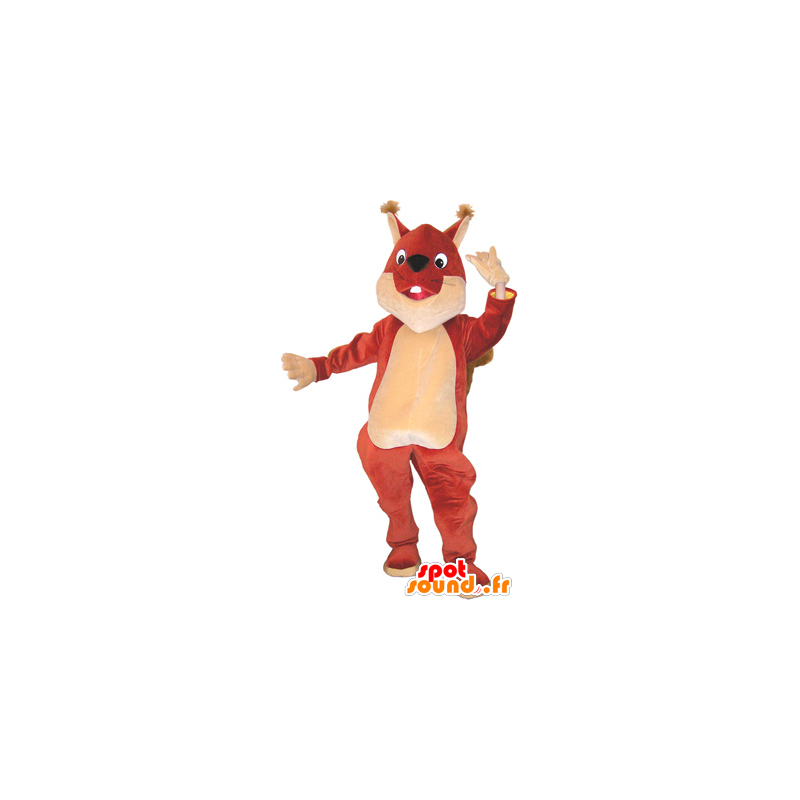 Mascotte d'écureuil marron et beige géant - MASFR032660 - Mascottes Ecureuil