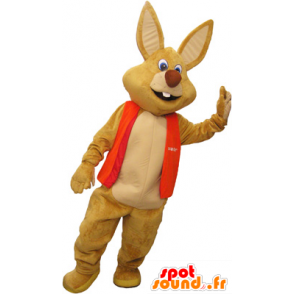 Obří hnědé králík maskot s vestou - MASFR032662 - maskot králíci