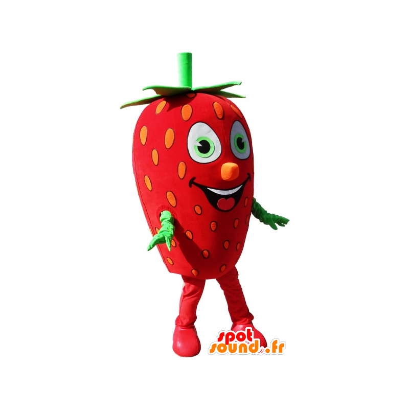 La mascota de la fresa gigante, traje de fresa - MASFR032664 - Mascota de la fruta